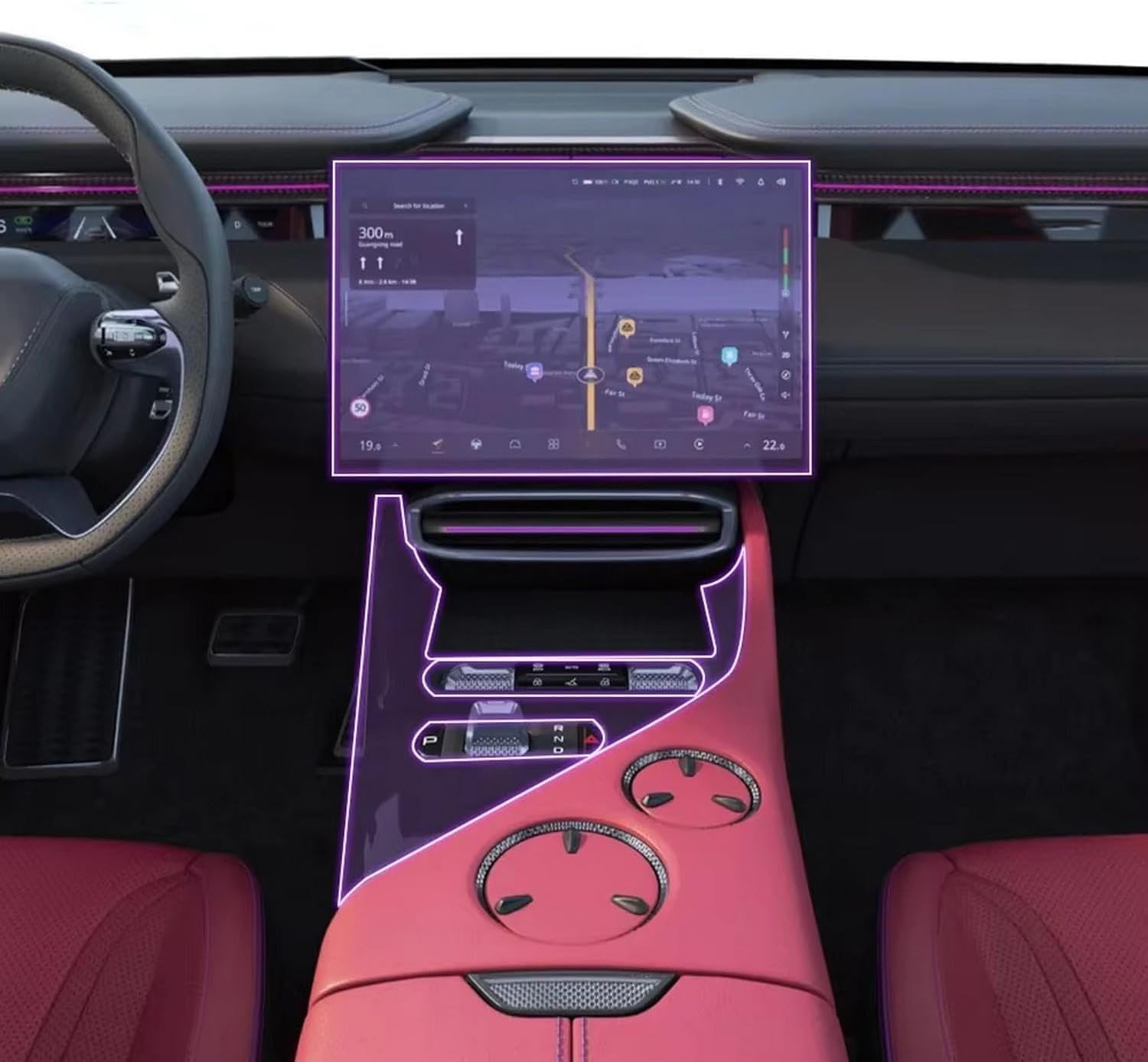 Auto-Innen-Mittelkonsole, transparente TPU-Lack-Schutzfolie, Anti-Kratz-Aufkleber, LCD-Bildschirm, für Lotus Cars Eletre 2023 Auto-Innen-Mittelkonsole, transparente TPU-Lack-Schutzfolie, Anti-Kratz-Aufkleber, LCD-Bildschirm, für Lotus Cars Eletre 2023 von KUNQING