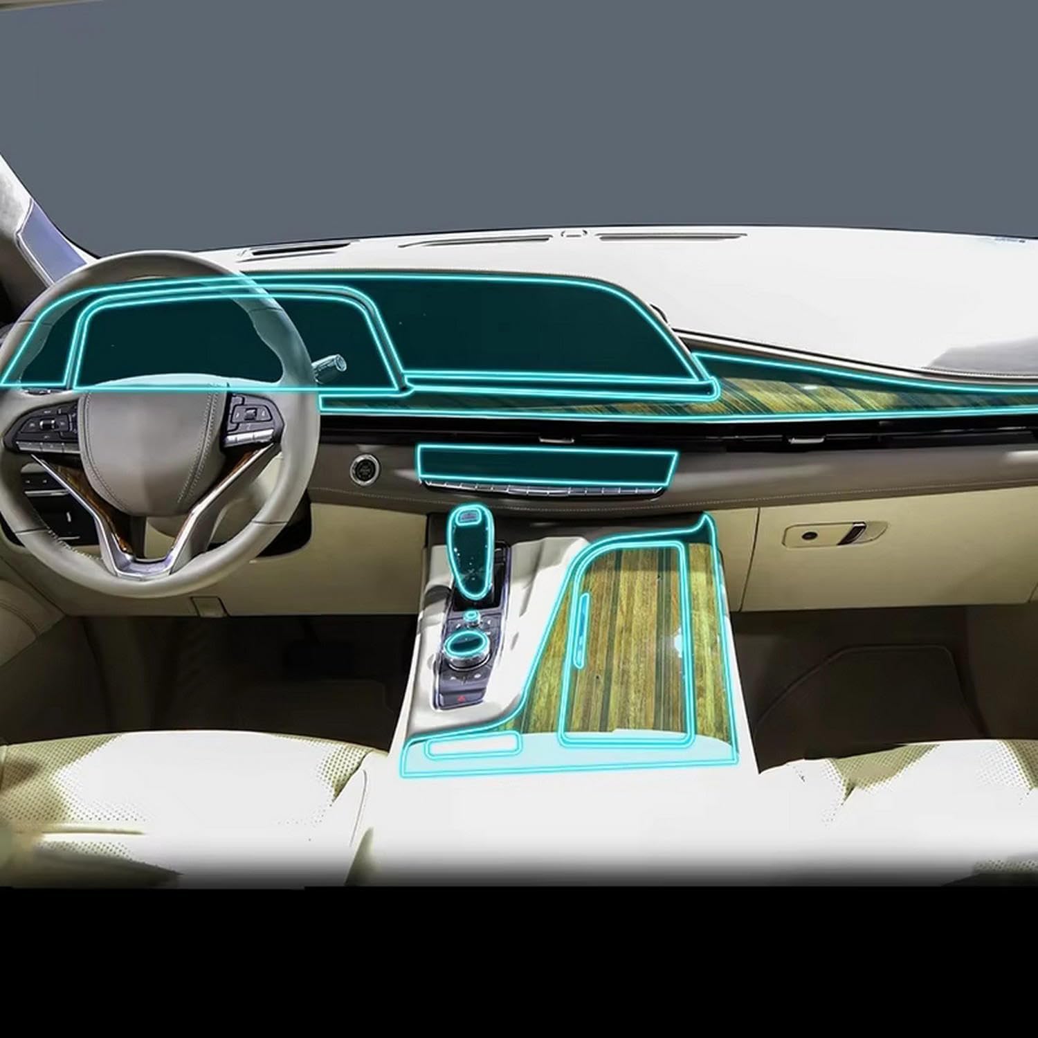 Auto-Innen-Mittelkonsole, transparente TPU-Schutzfolie, Anti-Kratz-Aufkleber, LCD-Bildschirm, PPF, für Cadillac Escalade 2021–2023 Auto-Innen-Mittelkonsole, transparente TPU-Schutzfolie, Anti-Kratz-Aufkleber, LCD-Bildschirm, PPF, für Cadillac Escalade 2021–2023 von KUNQING
