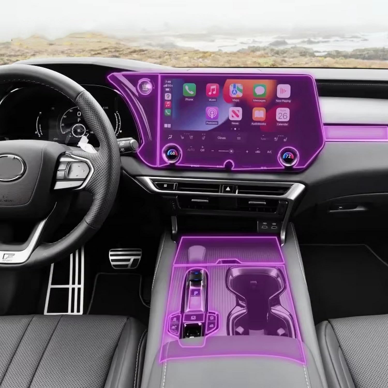 Auto-Innen-Mittelkonsole, transparente TPU-Schutzfolie, Anti-Kratz-Aufkleber, LCD-Bildschirm, PPF, für Lexus RX 350 450 500 2023 Auto-Innen-Mittelkonsole, transparente TPU-Schutzfolie, Anti-Kratz-Aufkleber, LCD-Bildschirm, PPF, für Lexus RX 350 450 500 2023 von KUNQING