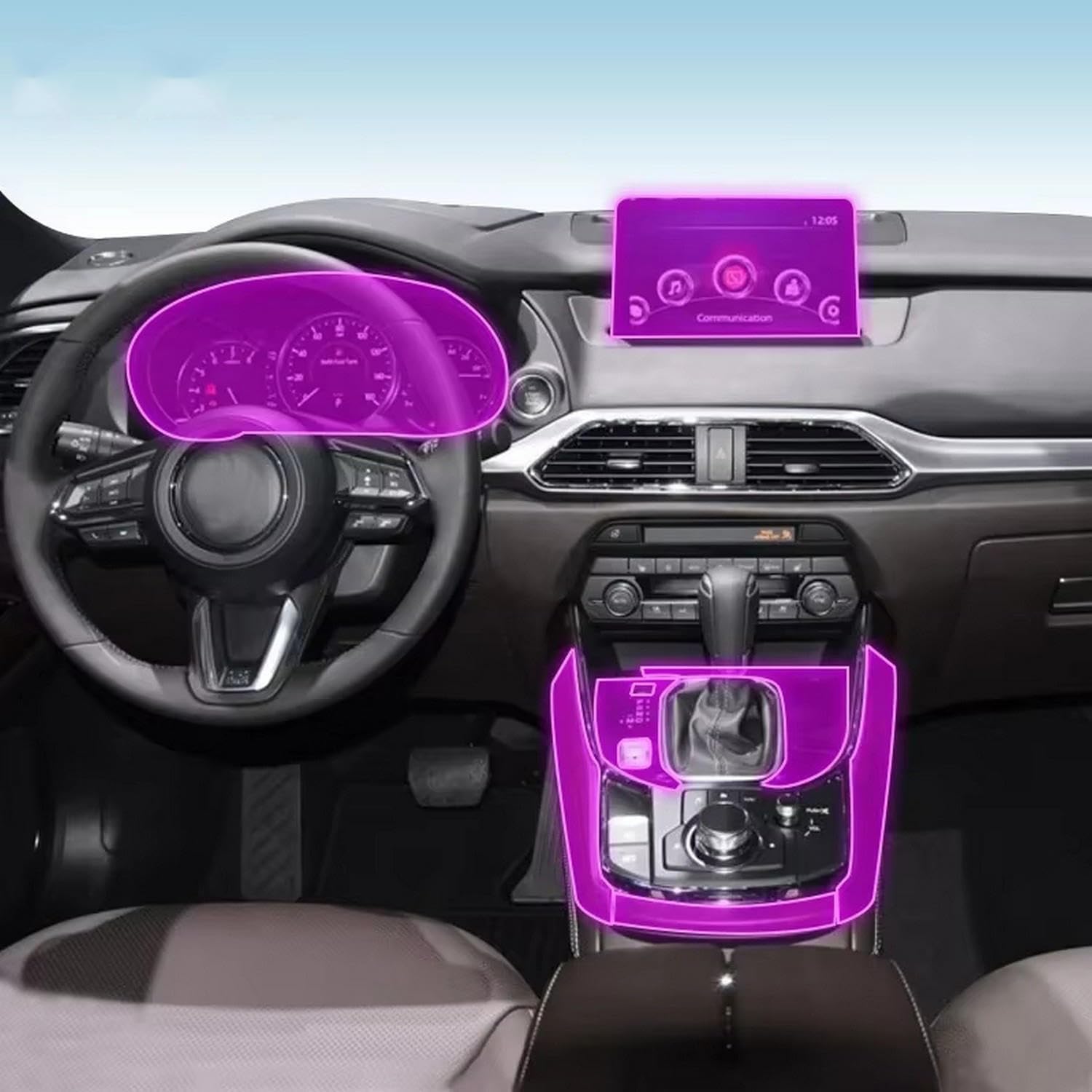 Auto-Innen-Mittelkonsole, transparente TPU-Schutzfolie, Anti-Kratz-Aufkleber, LCD-Bildschirm, PPF, für Mazda CX-9 2020–2023 Auto-Innen-Mittelkonsole, transparente TPU-Schutzfolie, Anti-Kratz-Aufkleber, LCD-Bildschirm, PPF, für Mazda CX-9 2020–2023 von KUNQING