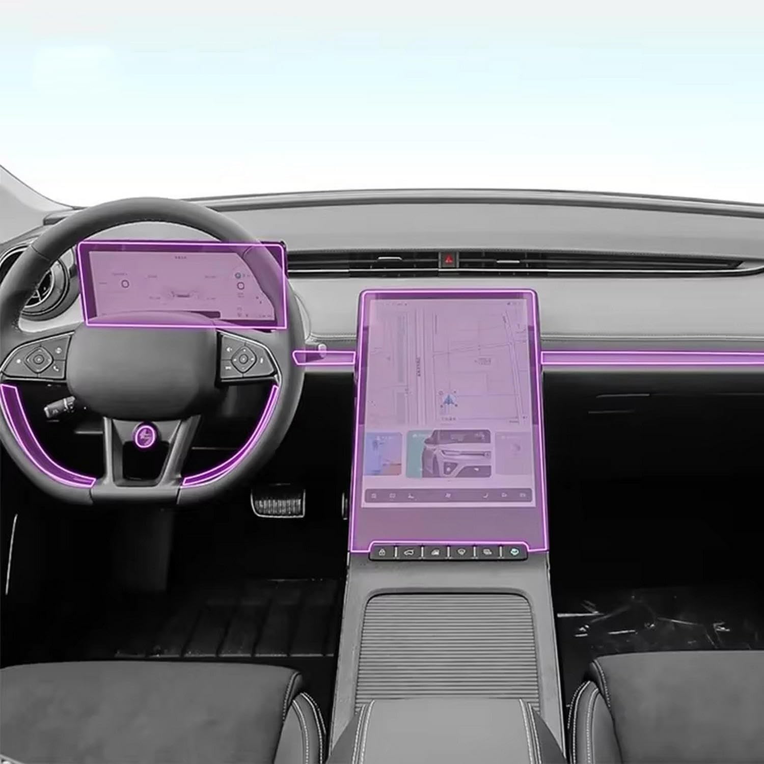Auto Mittelkonsole Transparent TPU Kratzfeste Schutzfolie PPF LCD Display für ENOVATE ME5 2021-2023 Auto Mittelkonsole Transparent TPU Kratzfeste Schutzfolie PPF LCD Display für ENOVATE ME5 2021-2023 von KUNQING