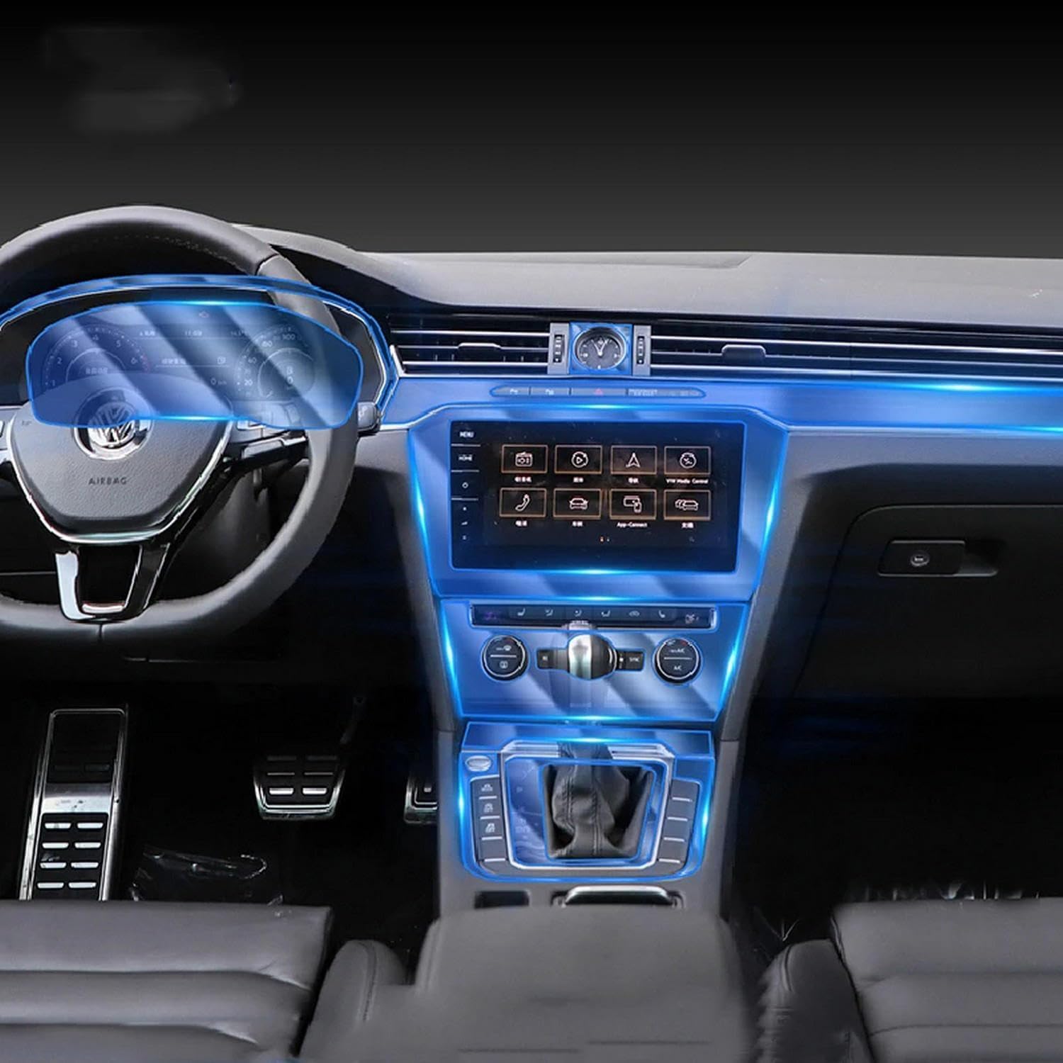 Vorgeschnittene Auto-Innen-Mittelkonsole, transparente TPU-Schutzfolie, kratzfeste Reparaturfolie, Zubehör, für Volkswagen Atlas 2021–2023 Vorgeschnittene Auto-Innen-Mittelkonsole, transparente TPU-Schutzfolie, kratzfeste Reparaturfolie, Zubehör, für Volkswagen Atlas 2021–2023 von KUNQING