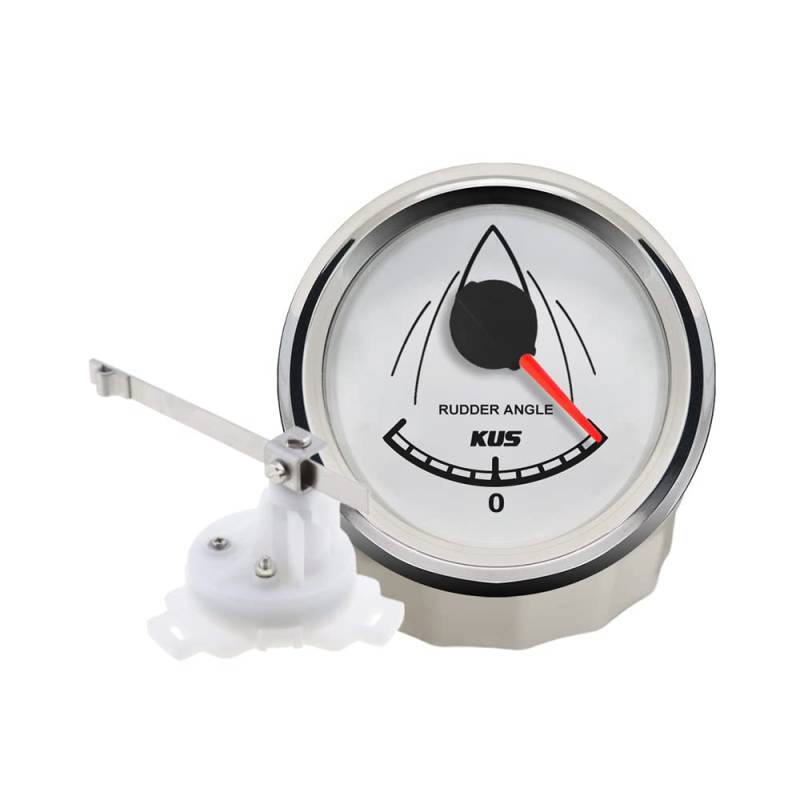 KUS Seitenruder Winkel Anzeige Gauge 0-190ohm Signal mit Ruder Sensor 52mm 12V/24V von KUS