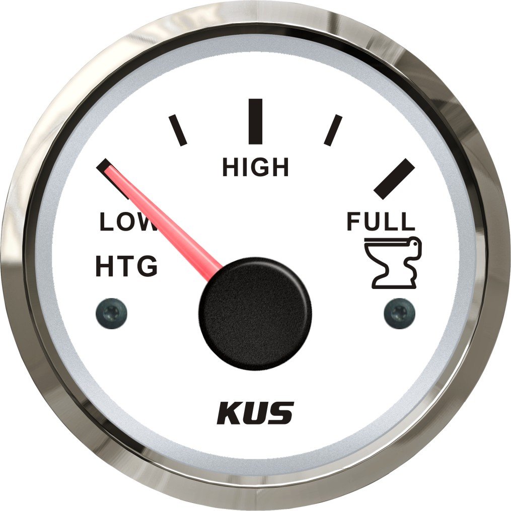 KUS - Tankanzeige Fäkalien Abwasser, weisses Display mit Edelstahl-Lünette, 0-190Ω von KUS