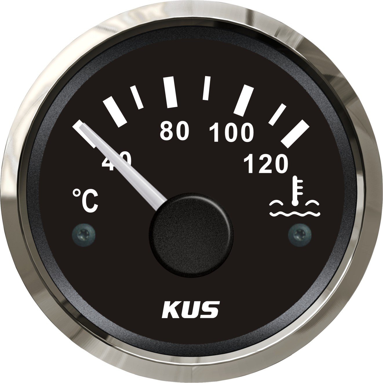 KUS1005: KUS Temperaturanzeige Kühlwasser, schwarzes Display mit Edelstahl-Lünette von KUS