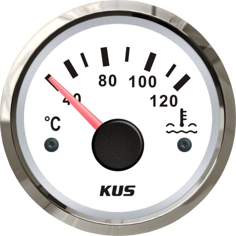 KUS1006: KUS Temperaturanzeige Kühlwasser, weisses Display mit Edelstahl-Lünette von KUS