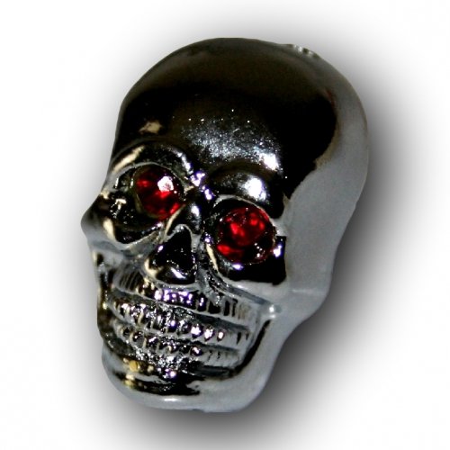 2er Set Totenkopfschraube Silber 25mm mit roten Augen von KUSTOM66