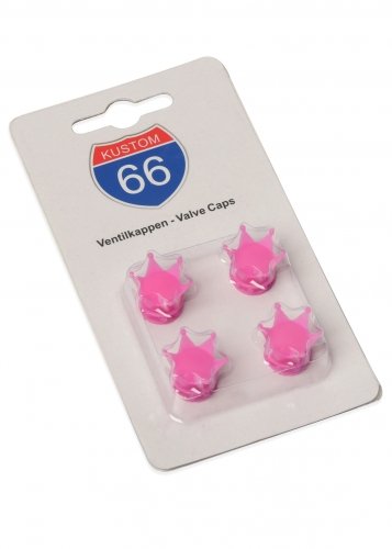 KUSTOM66 4er Set Ventilkappen Krone in pink von KUSTOM66