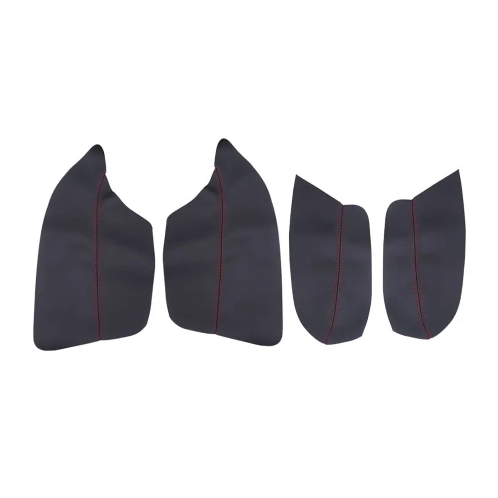 Auto Innendekoration 4PCS Für Mitsubishi Für ASX 2013 2014 2015 2016 Innen Mikrofaser Leder Tür Panel Armlehne Abdeckung Schutz Trim Interieur Dekor(4X Black with red) von KUVIEZ