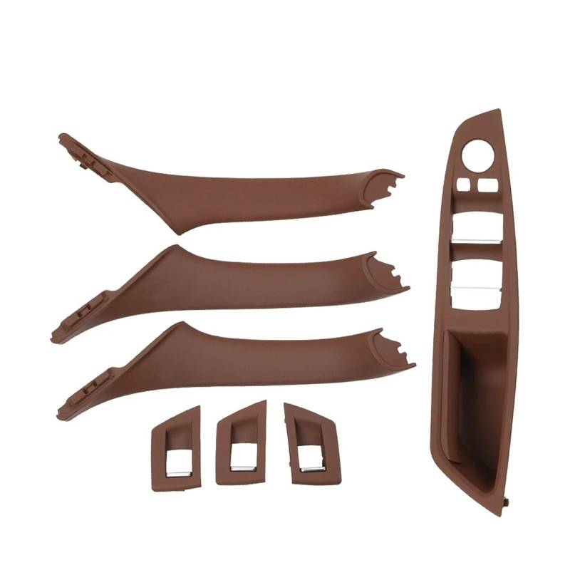 Auto Innendekoration 7PCS Set Für F10 F11 F18 520 523 525 528 530 2010-2017 RHD Rechts Hand Fahrer Innen Tür Fenster Schalter Panel Pull Griff Interieur Dekor(Model A Brown) von KUVIEZ