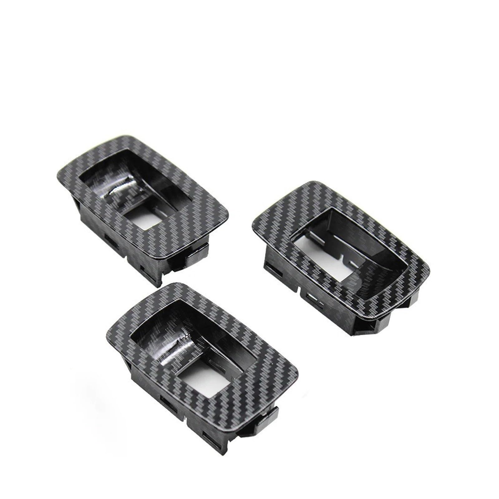 Auto Innendekoration Für 3 Serie E90 E91 316 318 320 325 328 2004-2012 LHD Links Fahrer Carbon Fiber Innen Tür Pull Griff Armlehne Panel Vollen Satz Interieur Dekor(3pcs small Covers) von KUVIEZ