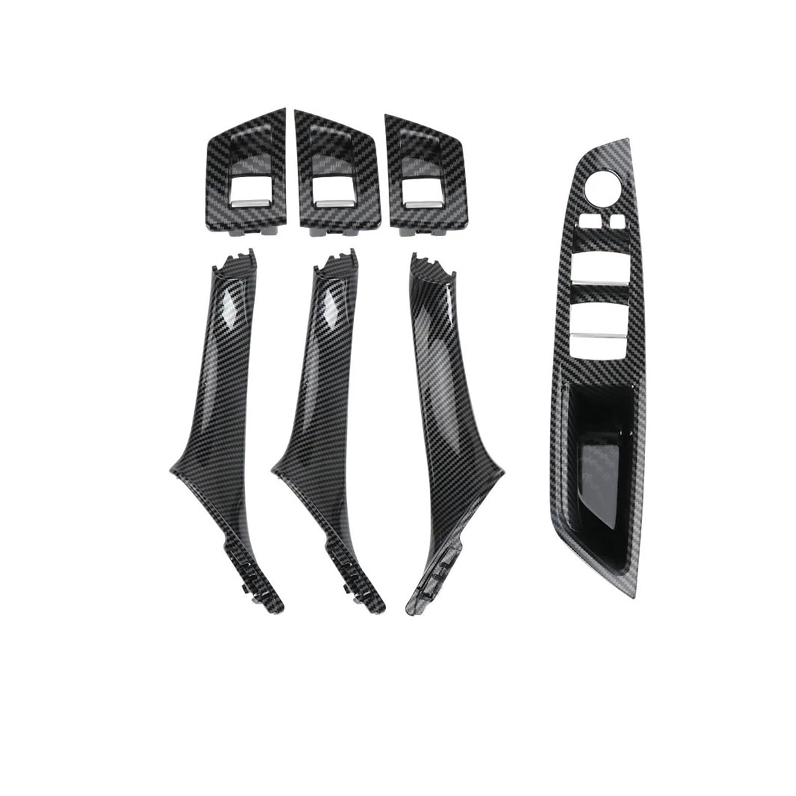 Auto Innendekoration Für 5 Series F10 F11 2010-2017 Auto Innen Tür Griff Panel Pull Trim Abdeckung Fenster Schalter Panel Griff Set Interieur Dekor(RHD Carbon Firber) von KUVIEZ