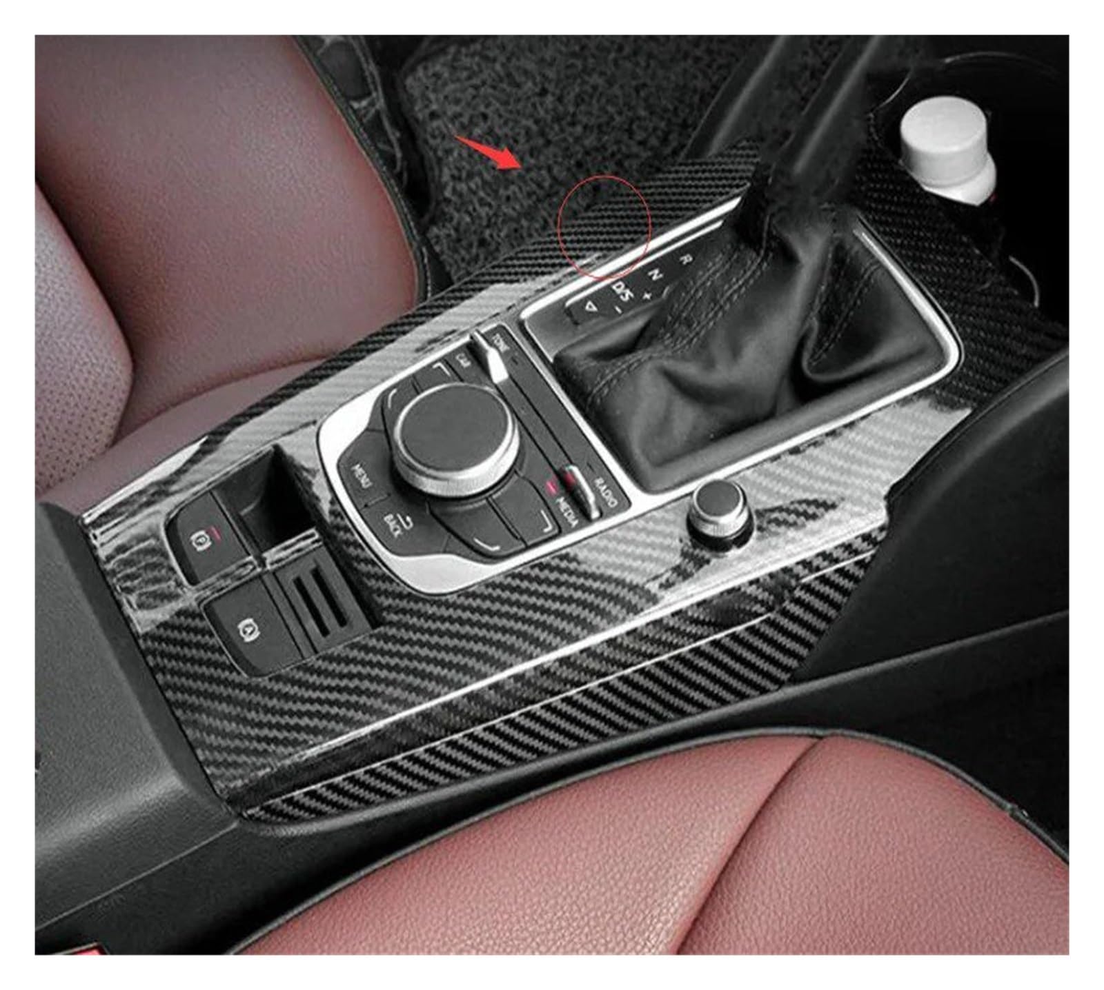 Auto Innendekoration Für A3 S3 RS3 2014 2015 2016 2017 2018 RHD Und LHD Real Carbon Fiber Auto Innenleisten Konsole Gangschaltung Panel Und Seite Streifen Abdeckung Trim Interieur Dekor(A Glossy LHD) von KUVIEZ