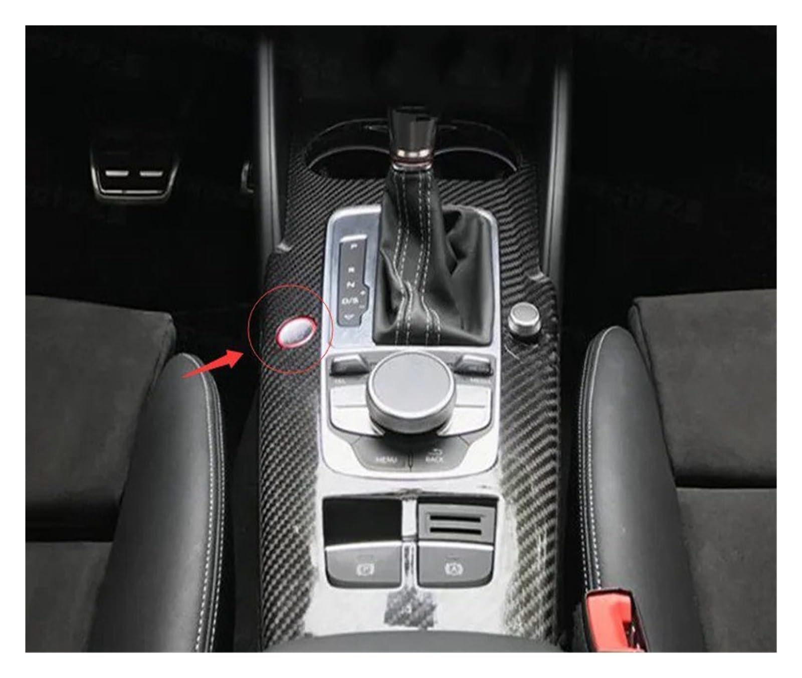 Auto Innendekoration Für A3 S3 RS3 2014 2015 2016 2017 2018 Real Carbon Fiber RHD Und LHD Auto Innenleisten Konsole Gangschaltung Panel Und Seite Streifen Abdeckung Trim Interieur Dekor(C Glossy LHD) von KUVIEZ