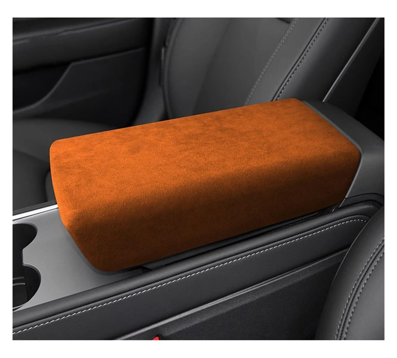 Auto Innendekoration Für Tesla Für Modell 3 Für Modell Y 2018 2019 2020 2021 2022 Zentrale Armlehne Deckel Abdeckung Mantel Shell Schwarz Interieur Dekor(Orange) von KUVIEZ