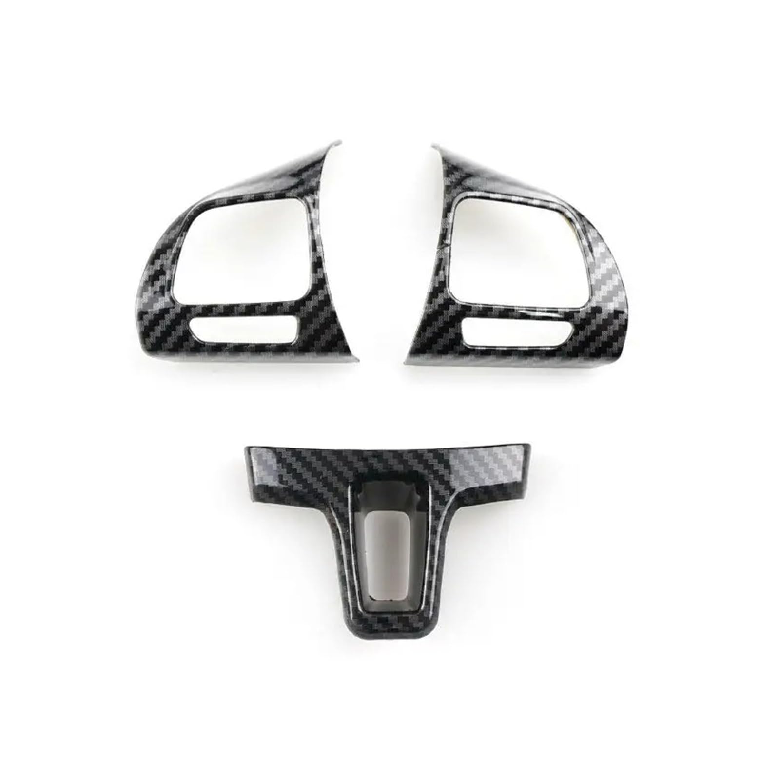 Auto Innendekoration Für VW Für Golf Für MK6 Für Passat B7 CC Für EOS Für Tiguan Für Jetta Für Touran Für Sharan Auto Lenkrad Taste Rahmen Trim Abdeckung Aufkleber Interieur Dekor(Carbon Style 3pcs) von KUVIEZ