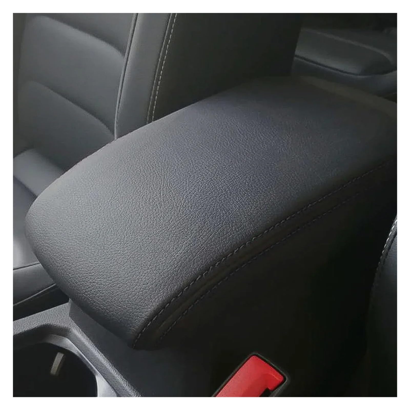 Auto Innendekoration Für VW Für Tiguan MK2 2016 2017 2018 2019 2020 2021 2022 2023 Armlehne Box Abdeckung Schutzhülle Zubehör Interieur Dekor(Black line) von KUVIEZ