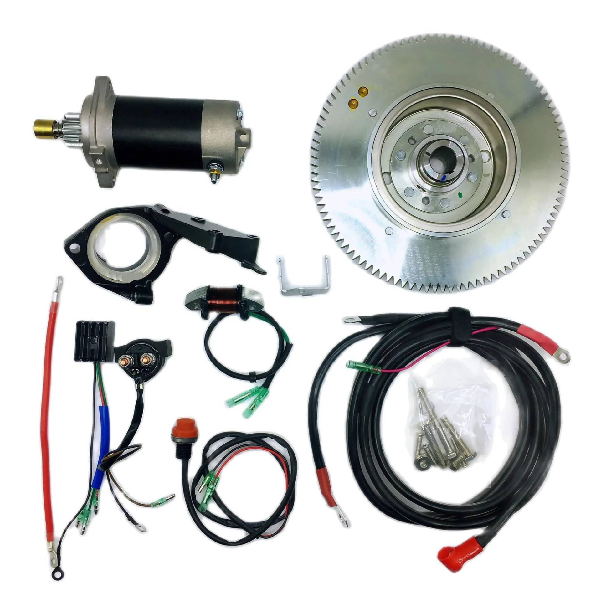 Autofensterheber ELEKTROSTART-KIT FÜR F30HMHS/L FÜR HWL FÜR MHL 496CC-AUSSENBORDMOTOREN UND MEHR 25 PS 30 PS 2-TAKT Fensterheber(with Flywheel) von KUVIEZ