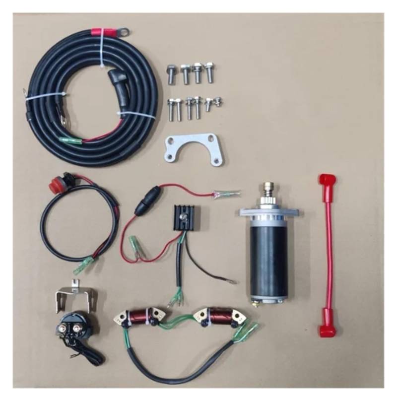 Autofensterheber Elektrostarter-Kit Für Mercury Für Tohatsu 9,8 PS, 9,9 PS, 12 PS, 4-Takt-Außenbordmotor Fensterheber(Without flywheel) von KUVIEZ