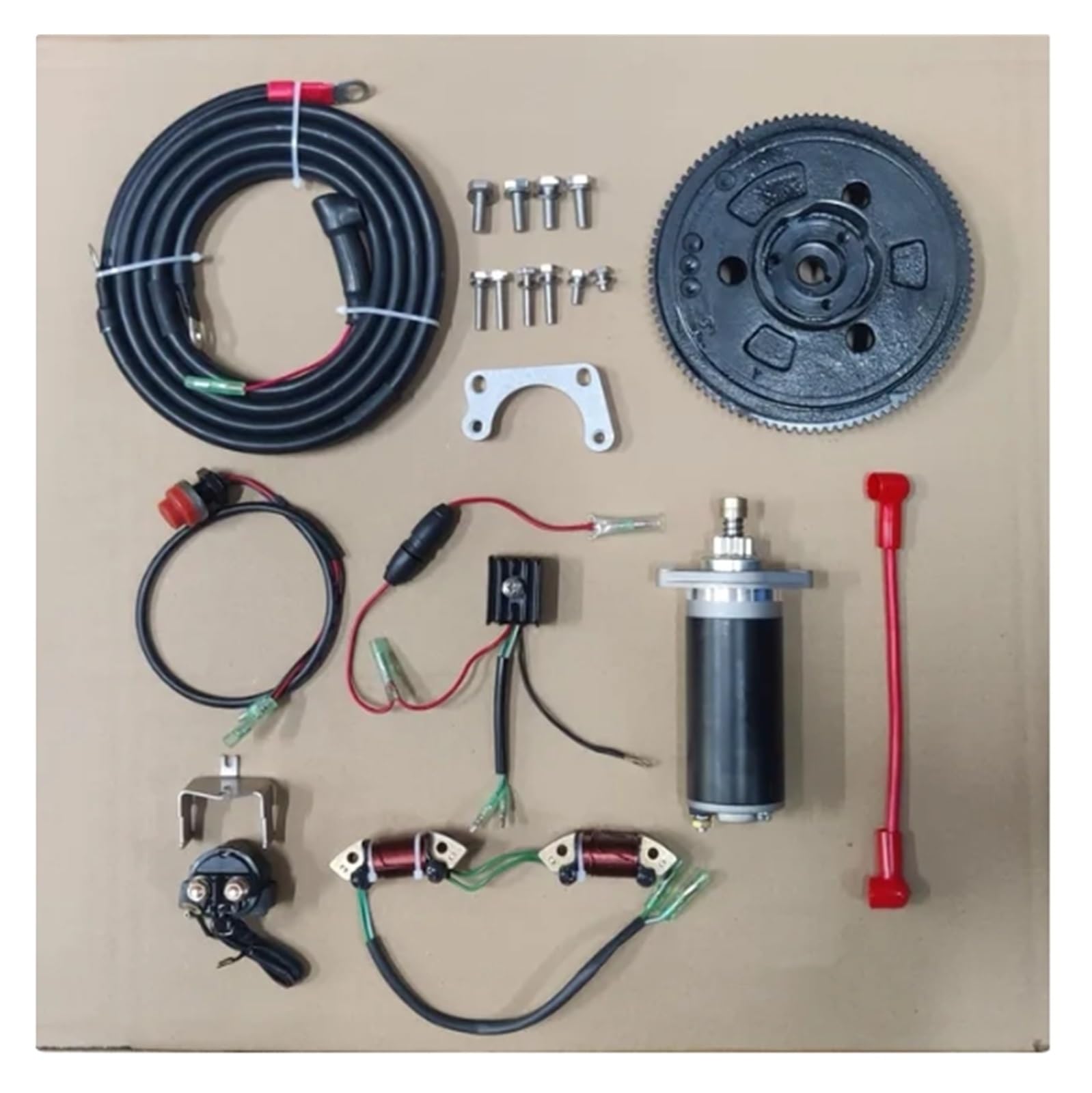 Autofensterheber Elektrostarter-Kit Für Mercury Für Tohatsu 9,8 PS, 9,9 PS, 12 PS, 4-Takt-Außenbordmotor Fensterheber(with Coil) von KUVIEZ