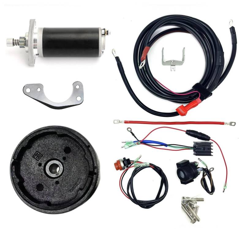 Autofensterheber Für Mercury Für Tohatsu 15hp 18hp Starter Zünder Schwungrad Schalter T20 Elektrische Start Kit Für Außenbordmotor 2 Takt 20hp Fensterheber(2 Stroke 15HP) von KUVIEZ