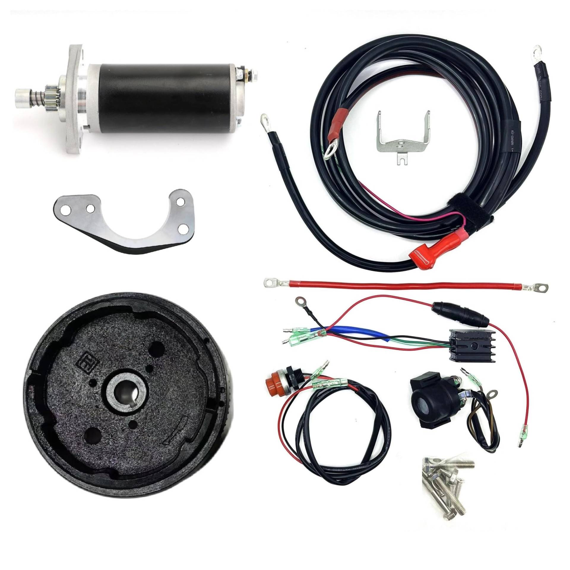 Autofensterheber Für Mercury Für Tohatsu 15hp 18hp Starter Zünder Schwungrad Schalter T20 Elektrische Start Kit Für Außenbordmotor 2 Takt 20hp Fensterheber(2 Stroke 18HP) von KUVIEZ