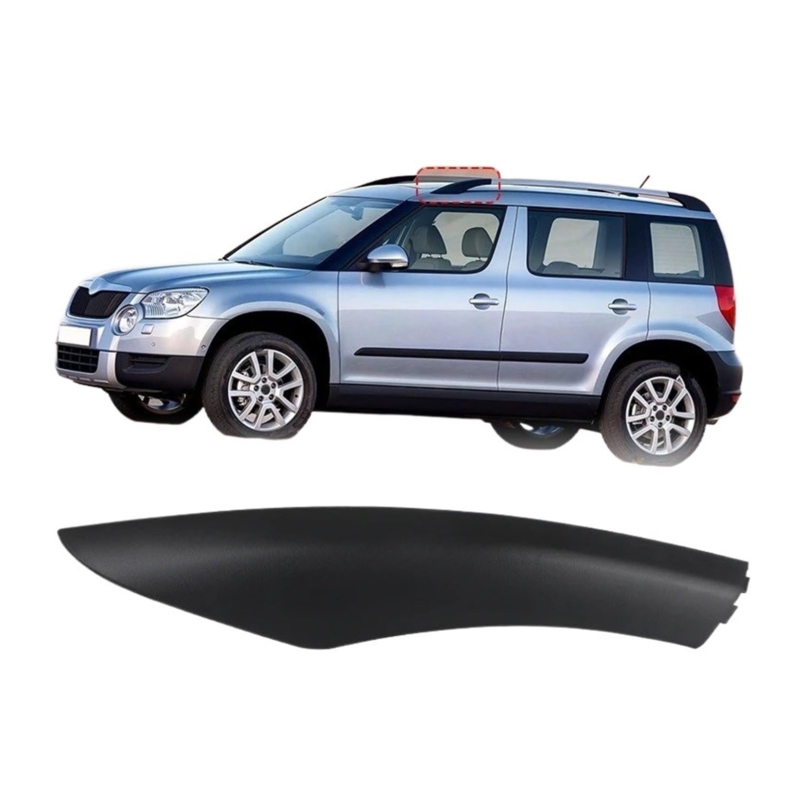 Dachgepäckträger 5LD860145-GT5 Dachträgerabdeckung Für Skoda Für Yeti SUV 2009–2017 2018 Dachgepäckträger Schienen-Endschalenabdeckung Ersatz 5LD860146-GT5 Dachreling(Vorne Links) von KUVIEZ