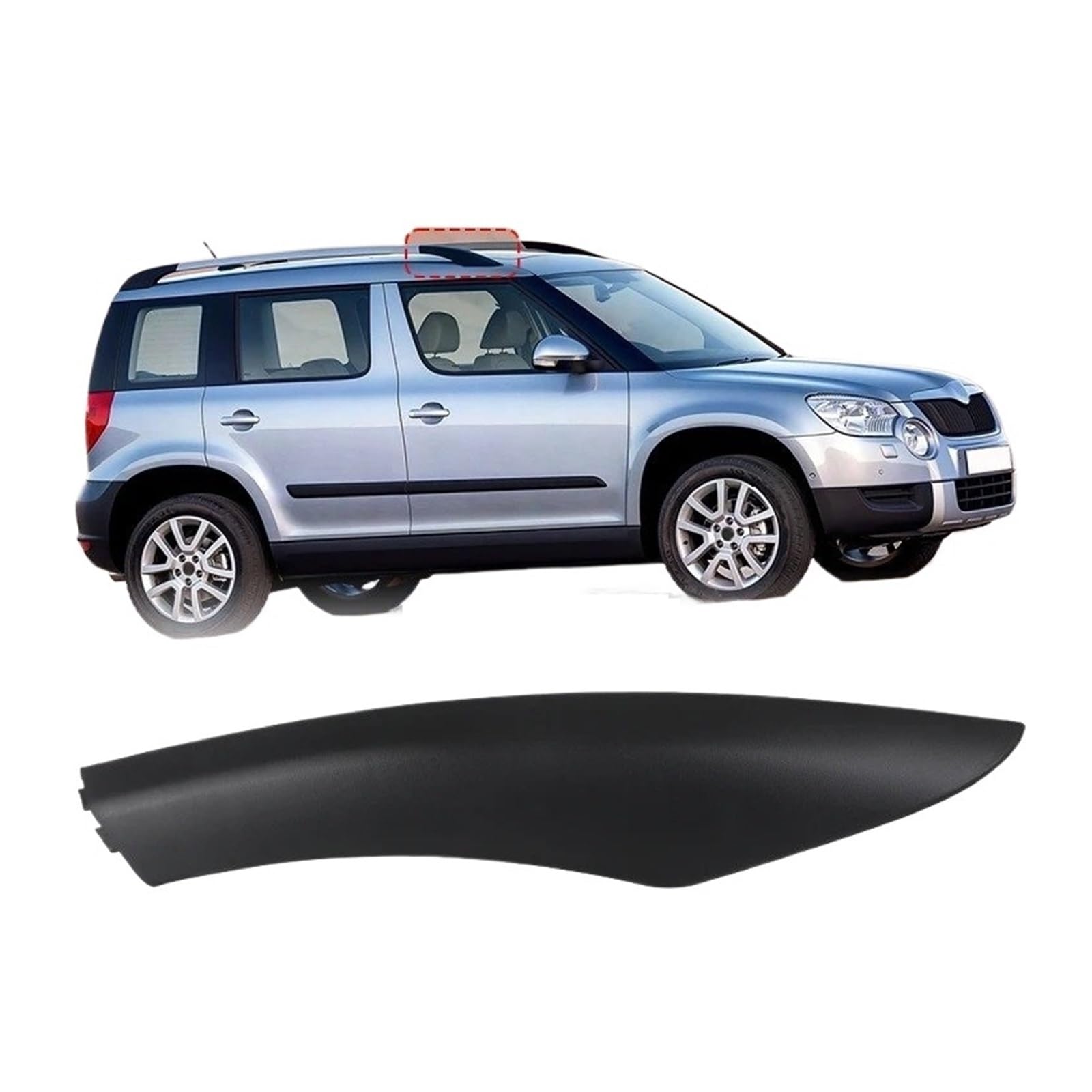 Dachgepäckträger 5LD860145-GT5 Dachträgerabdeckung Für Skoda Für Yeti SUV 2009–2017 2018 Dachgepäckträger Schienen-Endschalenabdeckung Ersatz 5LD860146-GT5 Dachreling(Vorne rechts) von KUVIEZ