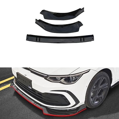 Diffusor Protector Guard Für VW Für Golf 8 MK8 Life Für GTI Für GTD Für GTE Für Line Pro 2021 2022 2023 Kinn-Body-Tuning-Zubehör-Splitter. Frontspoiler Lippe(4 Gloss Black) von KUVIEZ