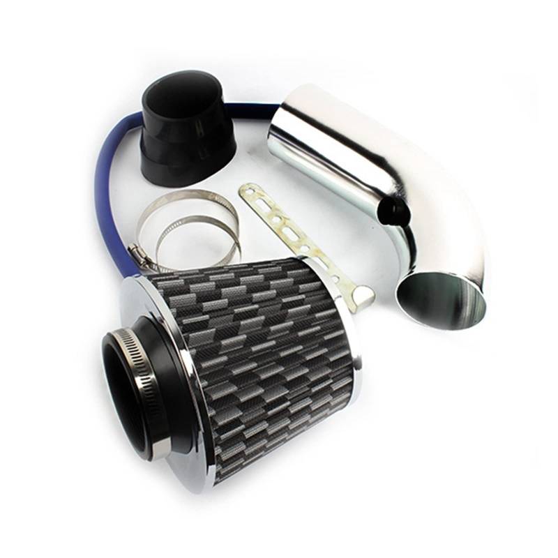 Einspritzdüsen 3" 76mm Auto Automobil Racing Cold Air Intake Filtersystem Zubehör Ansaugrohr Rohr Mit Cone Luftfilter Einlass Universal Einspritz DüSe(A) von KUVIEZ