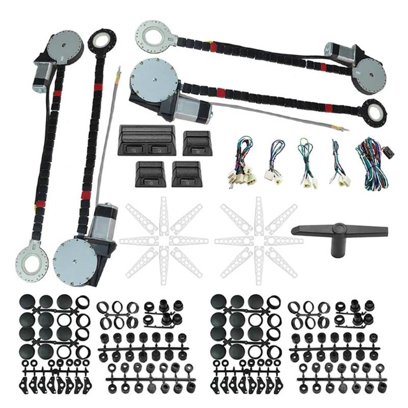 Fensterheber Motor Fensterheber 12 V Auto-Fensterheber Geräuscharm Mit Überlastschutz Für 4-türige Autos Und LKW Universell Einsetzbar von KUVIEZ