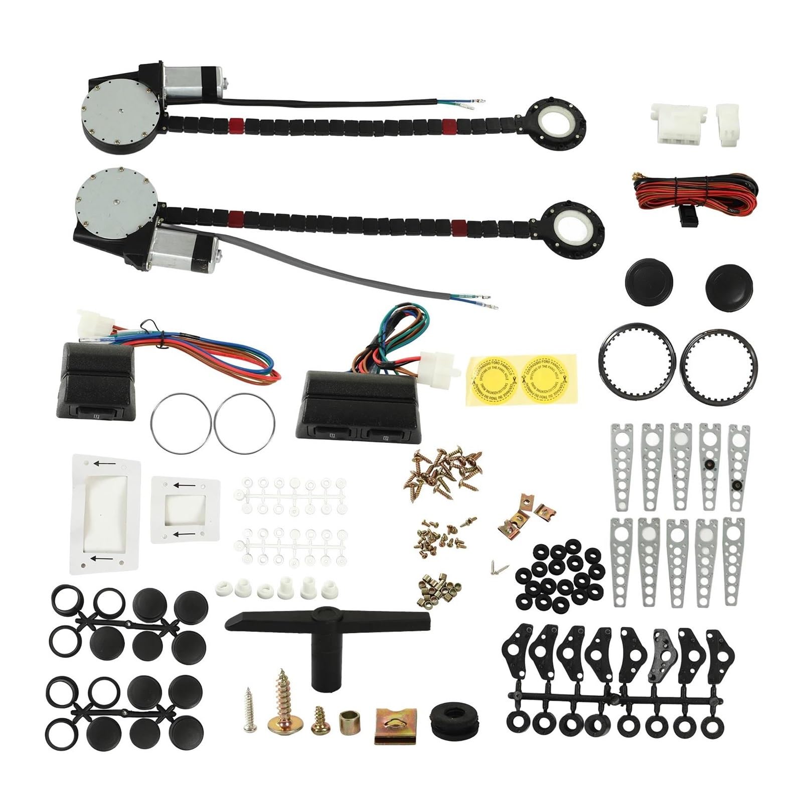 Fensterheber Motor Fensterheber Universeller 12-V-Umrüstsatz Für Fensterheber Mit Stromkabelbaum Für 2 Türen Für Pickups Für Lkws Für Transporter Für SUVs(A) von KUVIEZ