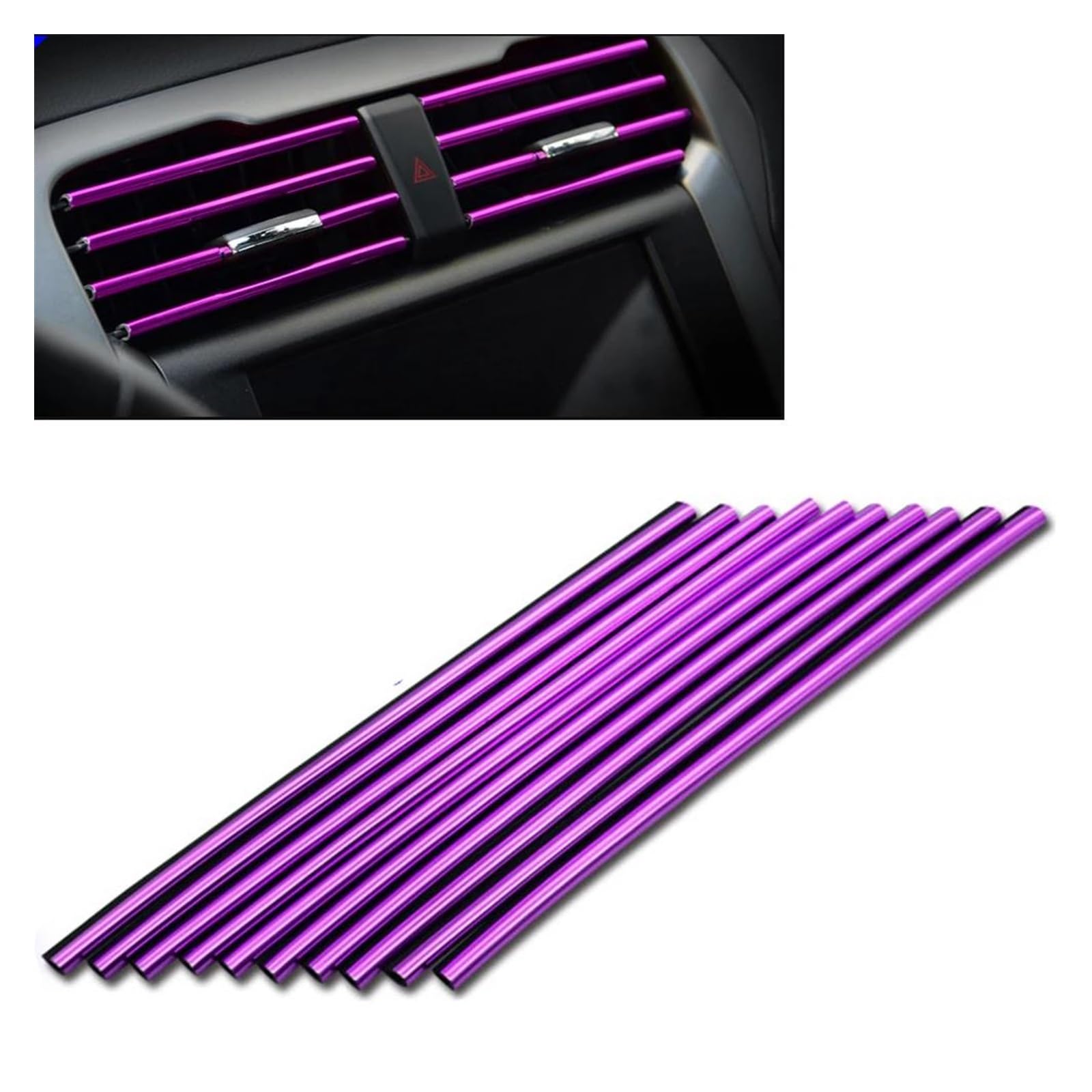 Interieurleisten Interieur Zubehör 10 Stücke 20 Cm U-form Moulding Trim Dekorstreifen Auto Styling Autotürkante Eckenschutz Auto Klimaanlage Steckdose Dekorativ(10Pcs Purple) von KUVIEZ