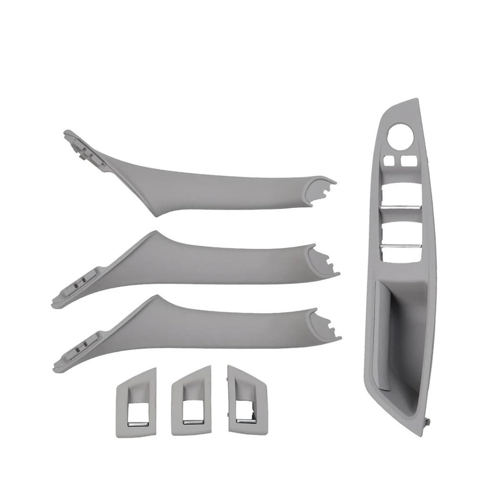 Interieurleisten Interieur Zubehör 7PCS Set Für F10 F11 F18 520 523 525 528 530 RHD Rechts Fahrer Innen Tür Fenster Schalter Panel Pull Griff(Model A Gray) von KUVIEZ