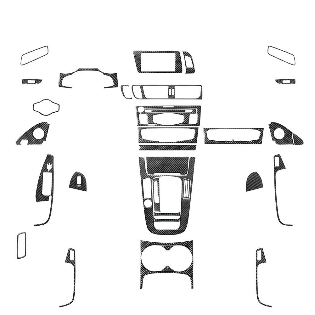 Interieurleisten Interieur Zubehör Auto-Innendekorationsabdeckung Für Für Q5 2009–2017 Ohne Navigations-Styling-Zubehör Schwarzer Kohlefaser-Schutzaufkleber(Type 18) von KUVIEZ