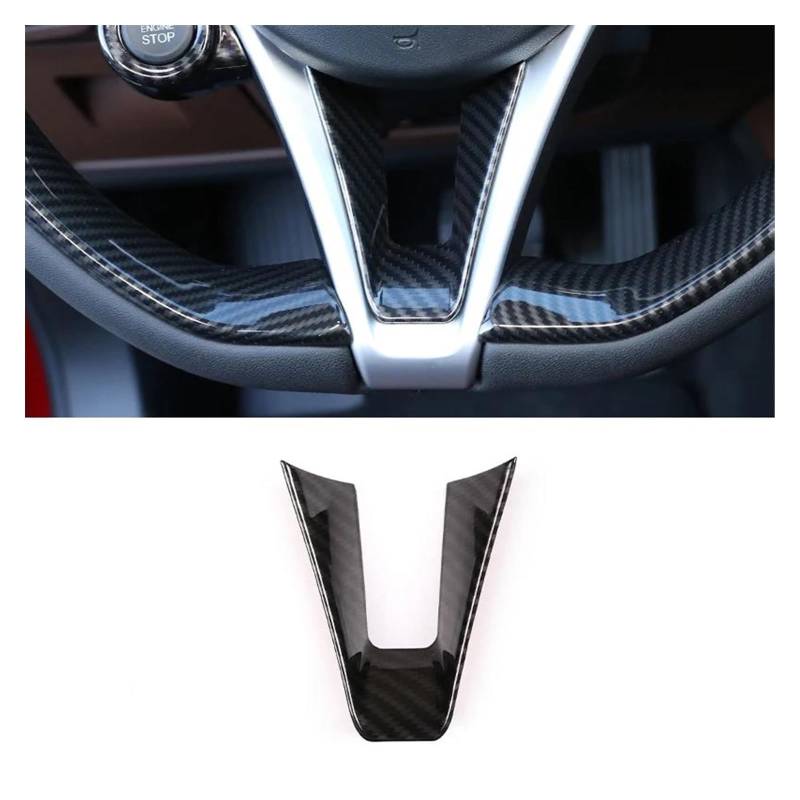 Interieurleisten Interieur Zubehör Auto Lenkrad Abdeckung Trim Für Alfa Für Romeo Für Giulia Für Stelvio 2017 2018 2019 Innen Zubehör ABS Carbon Faser Stil(Style E-1 pcs) von KUVIEZ