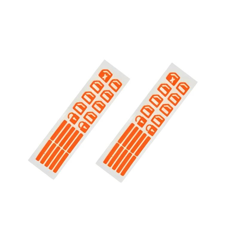 Interieurleisten Interieur Zubehör Auto-Zubehör Leuchtende Aufkleber Für Autofenster-Knopf Heber-Schalter Nachtfluoreszierende Aufkleber Auto-Innenaufkleber(2Pcs Orange) von KUVIEZ