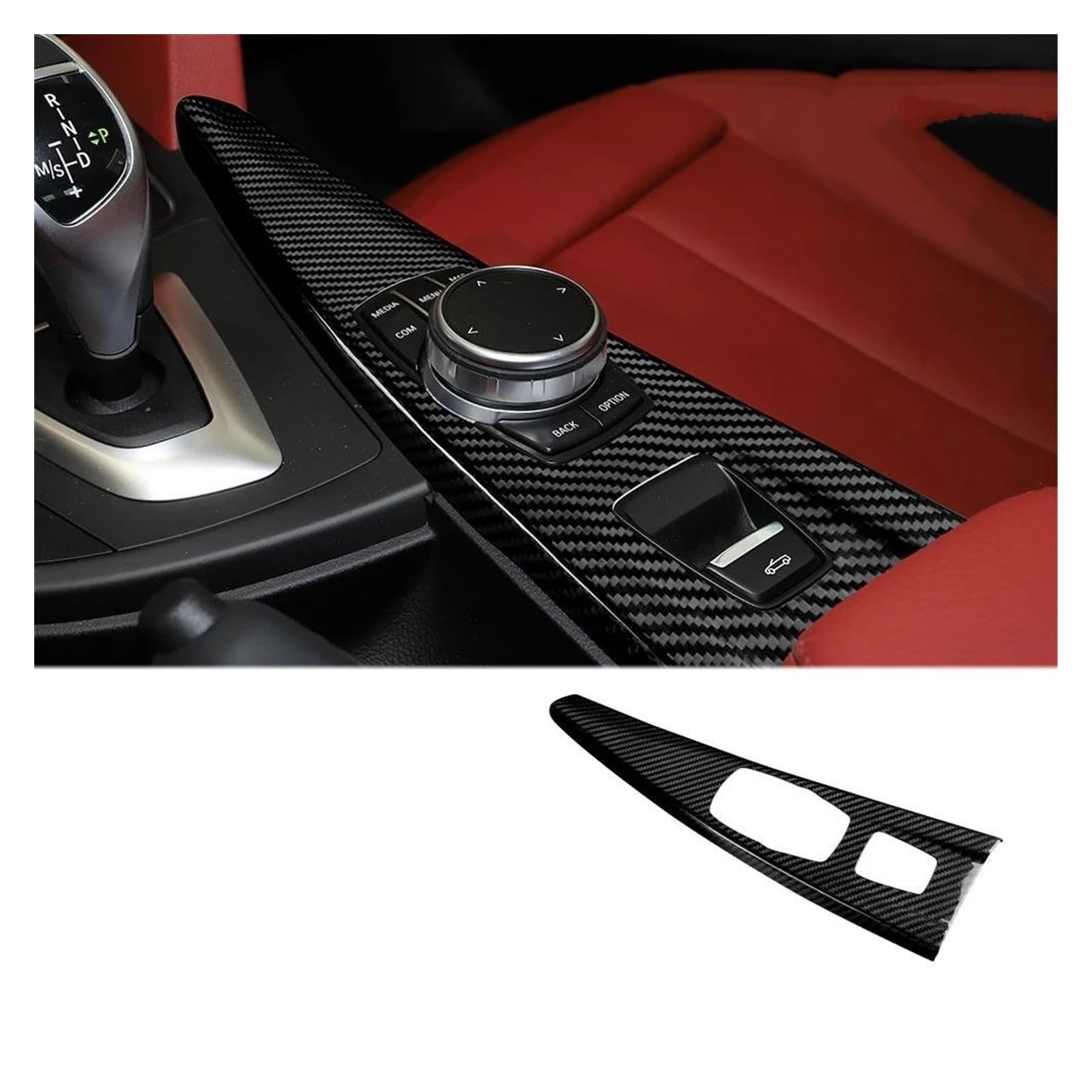 Interieurleisten Interieur Zubehör Für 4 Serie F33 F83 Für Cabrio 2013-2020 Zubehör Auto Zentrale Multimedia Knopf Panel Aufkleber Harte Carbon Faser LHD von KUVIEZ