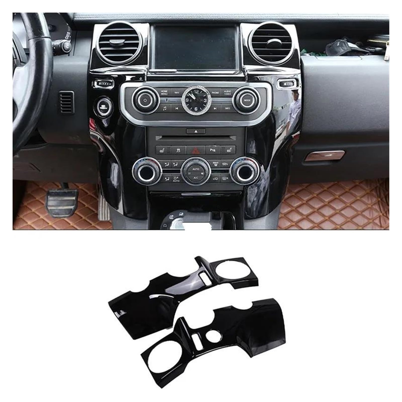 Interieurleisten Interieur Zubehör Für Land Für Rover Für Discovery 4 LR4 2010-2016 2015 Auto Zubehör Auto Styling Schwarz Auto Innen Außen Anzug Panel Abdeckung Trim Aufkleber(10) von KUVIEZ