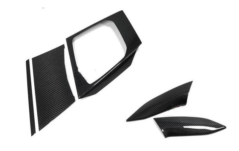 Interieurleisten Interieur Zubehör Für New 2 Series G42 2023 220d 220i 230i M240i Carbon Fiber Facelift Armaturenbrett Verkleidung Mittelkonsole Abdeckung Getriebe Panel Linkslenker(Glossy 5pcs) von KUVIEZ