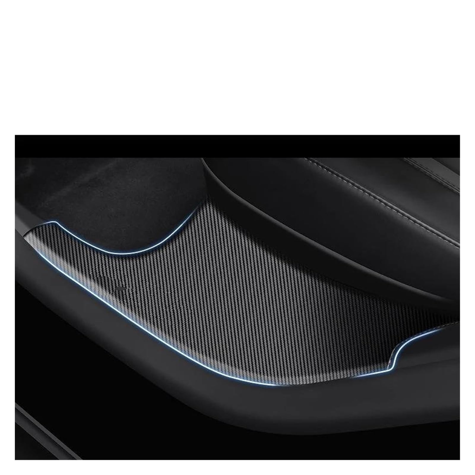 Interieurleisten Interieur Zubehör Tür Sill Guards Schutz-verschleißplatten-abdeckung Für Tesla Für Modell Y 2021 2022 2023 Tür Schwelle Anti Kick Pads(2pc carbon fiber) von KUVIEZ