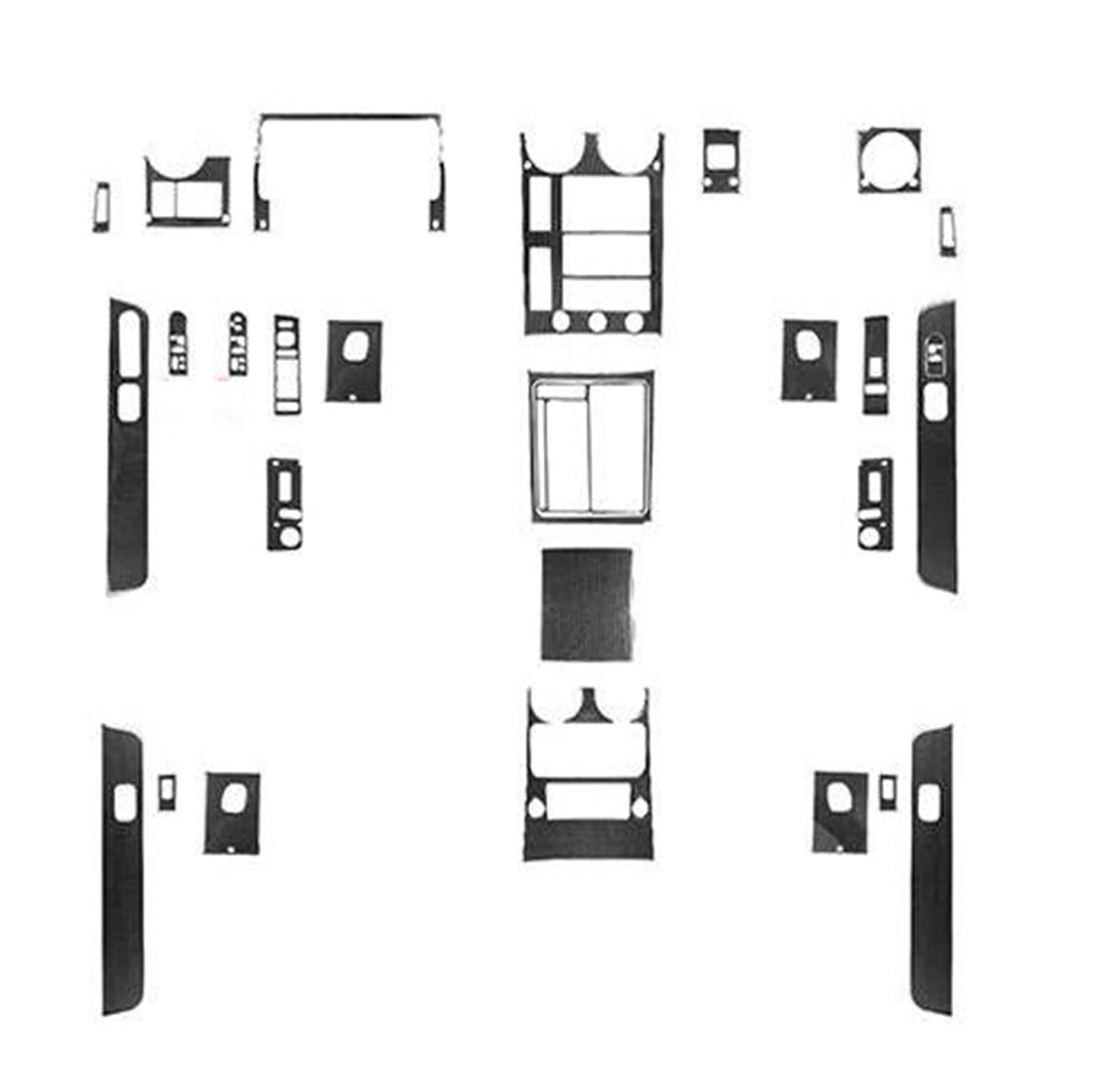 Interieurleisten Interieur Zubehör Zubehör Carbon Faser Auto Innen Außen Dekoration Schutz Set Trim Aufkleber Für Hummer Für H2 2003 2004 2005 2006 2007(31pcs black) von KUVIEZ