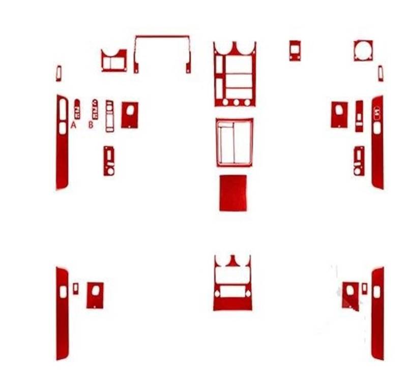 Interieurleisten Interieur Zubehör Zubehör Carbon Faser Auto Innen Außen Dekoration Schutz Set Trim Aufkleber Für Hummer Für H2 2003 2004 2005 2006 2007(31pcs red) von KUVIEZ