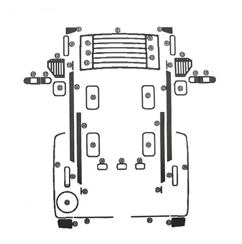 Interieurleisten Interieur Zubehör Zubehör Carbon Faser Auto Innen Außen Dekoration Schutz Set Trim Aufkleber Für Hummer Für H2 2003 2004 2005 2006 2007(Exterior 51pcs) von KUVIEZ