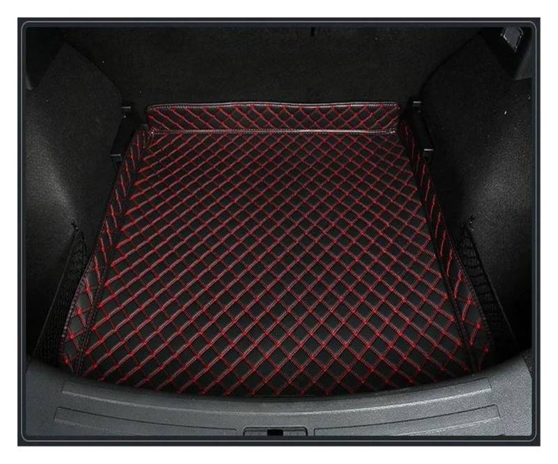 Kofferraumwanne Kofferraummatte Auto Kofferraummatte Cargo-Liner Für MG Für ZS 2019 2020 2021 Boot Teppich Innen Zubehör Abdeckungen Leder(Black Red Wire 1) von KUVIEZ