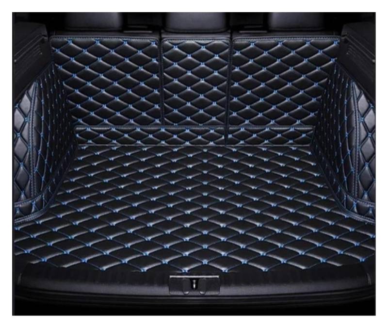 Kofferraumwanne Kofferraummatte Für Ford Für Mustang 2011-2014 2015-2022 Benutzerdefinierte Vollständige Abdeckung Kofferraummatte Autozubehör Auto-Innendetails(Black Blue,2011-2014) von KUVIEZ