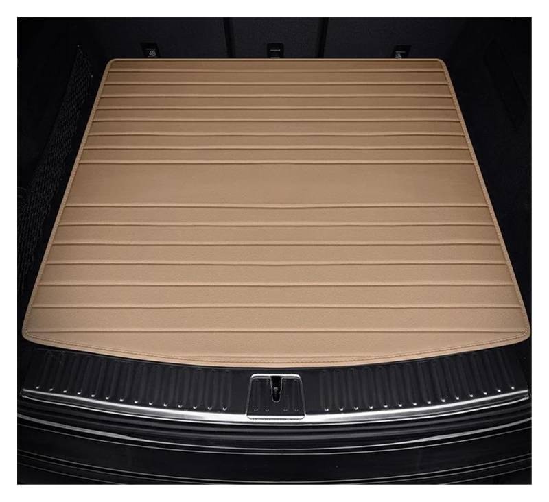 Kofferraumwanne Kofferraummatte Für Mazda Für CX-30 2020 2021 2022 Gestreifte Leder Custom Car Kofferraummatte Autozubehör Innendetails Teppich(Beige) von KUVIEZ