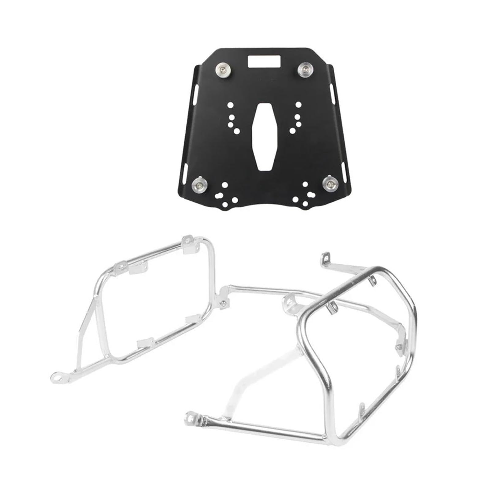 Motorrad Gepäckträger Motorrad-Heckgepäck Für CFMOTO 450MT Für MT450 450 MT 2024 2025 Motorrad Sattel Sattel Tasche Edelstahl Halterung Top Case Packtaschen Gepäck Rack(Silver One Set) von KUVIEZ