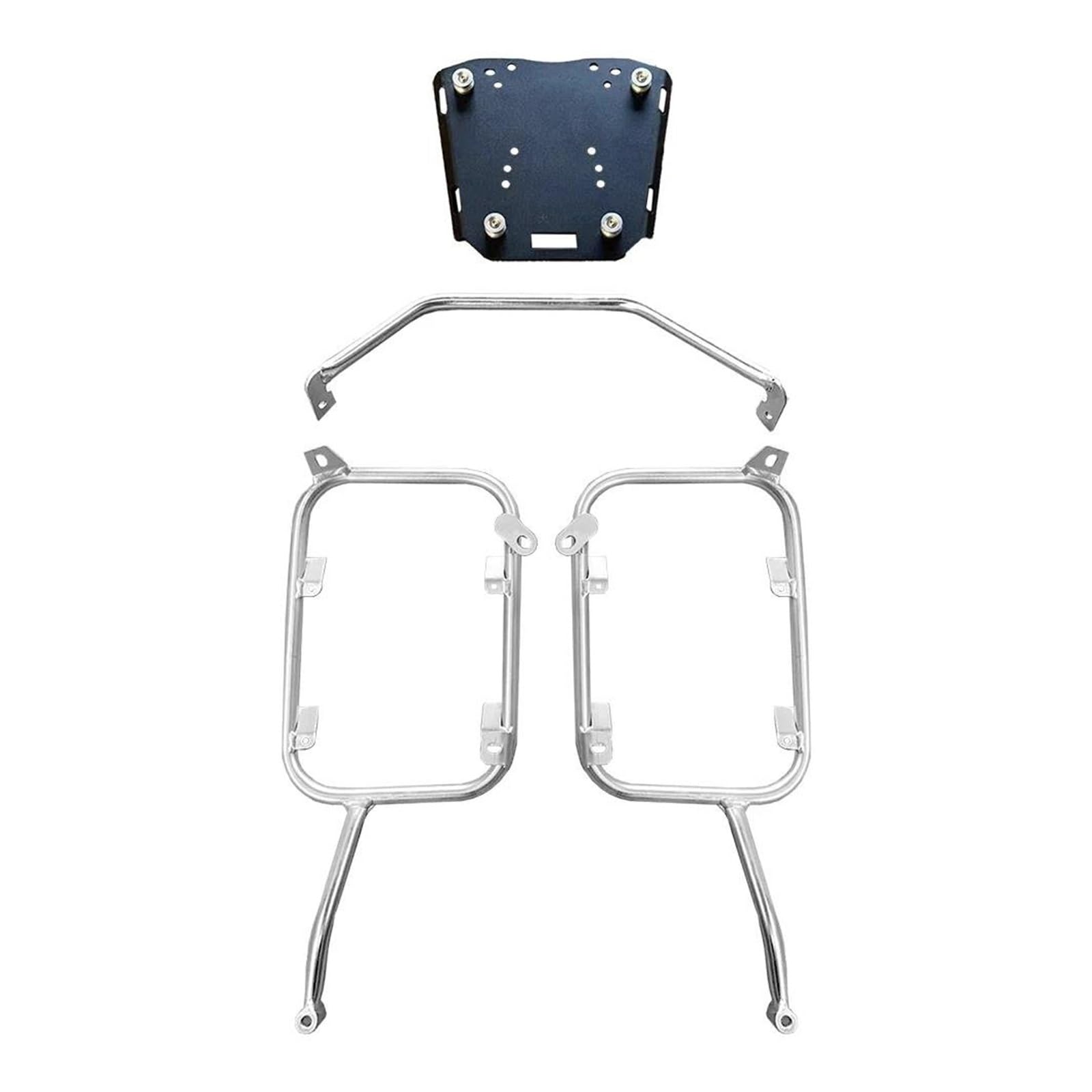 Motorrad Gepäckträger Motorrad-Heckgepäck Für CFMOTO 800 Für MT Für Sport 2021 2022 Motorrad Aluminium Box Top Case Satteltasche Pannier Halterung Halter Edelstahl Gepäck Rack(Silver One Set) von KUVIEZ