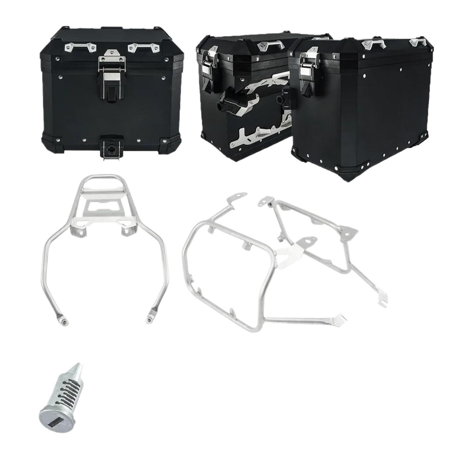 Motorrad Gepäckträger Motorrad-Heckgepäck Für PAN Für Amerika 1250 S PA1250 S Für PANAMERICA1250 2021 2020 Schwanz Top Case Pannier Satteltasche Halter Aluminium Box Gepäck Rack(BK 3 Box SL Rack) von KUVIEZ